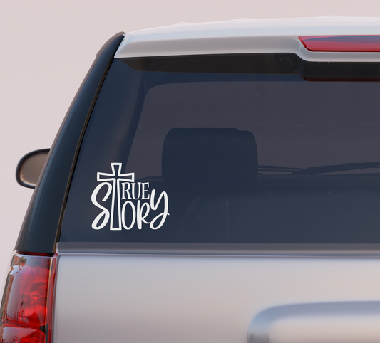 True Story Cross Vinyl Decal