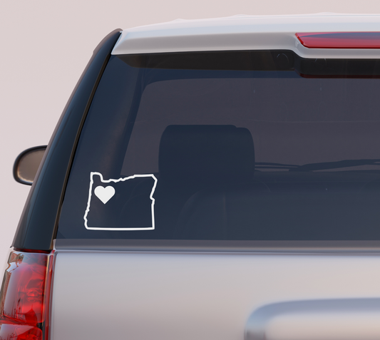 Oregon Heart Vinyl Decal