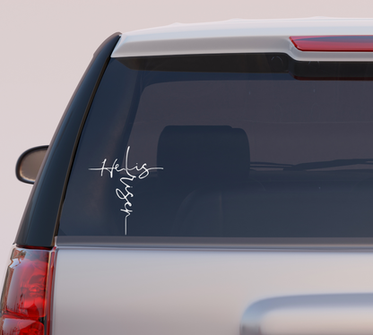 He Is Risen Cross Vinyl Decal