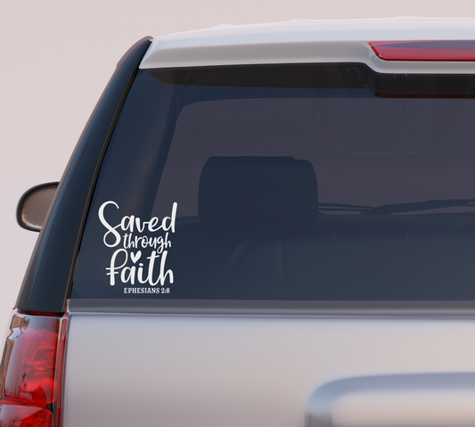 Saved Through Faith Vinyl Decal