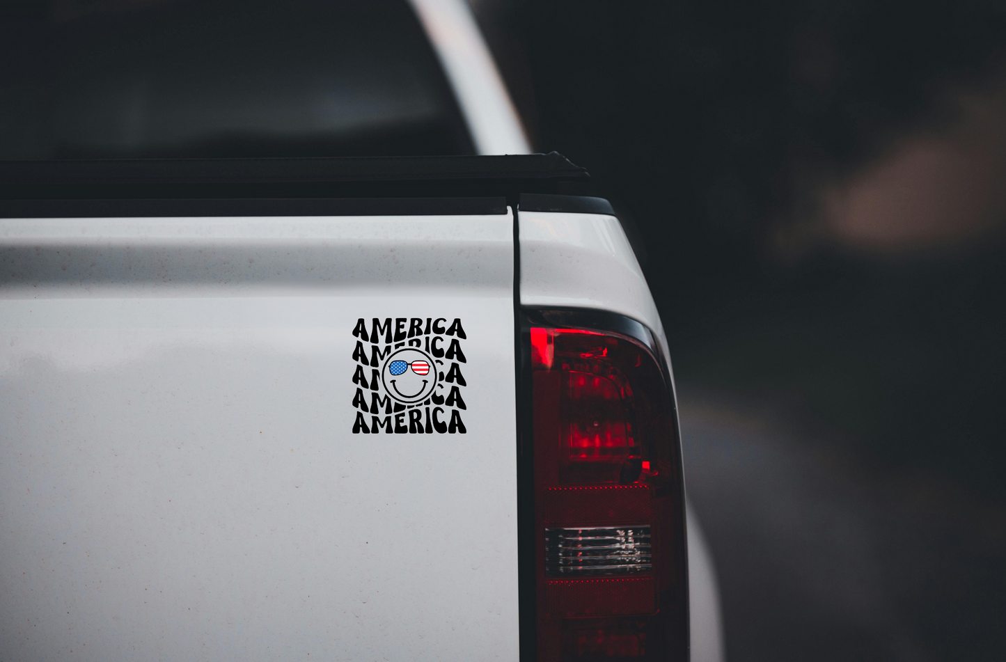 Retro America Smiley Face Vinyl Decal