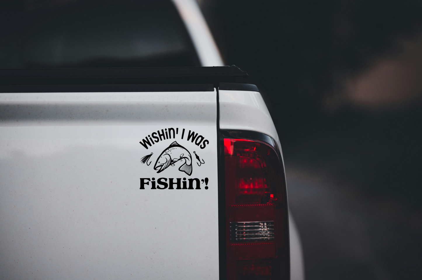 Wishin' I Was Fishin' Vinyl Decal
