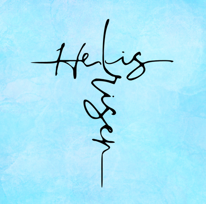 He Is Risen Cross Vinyl Decal