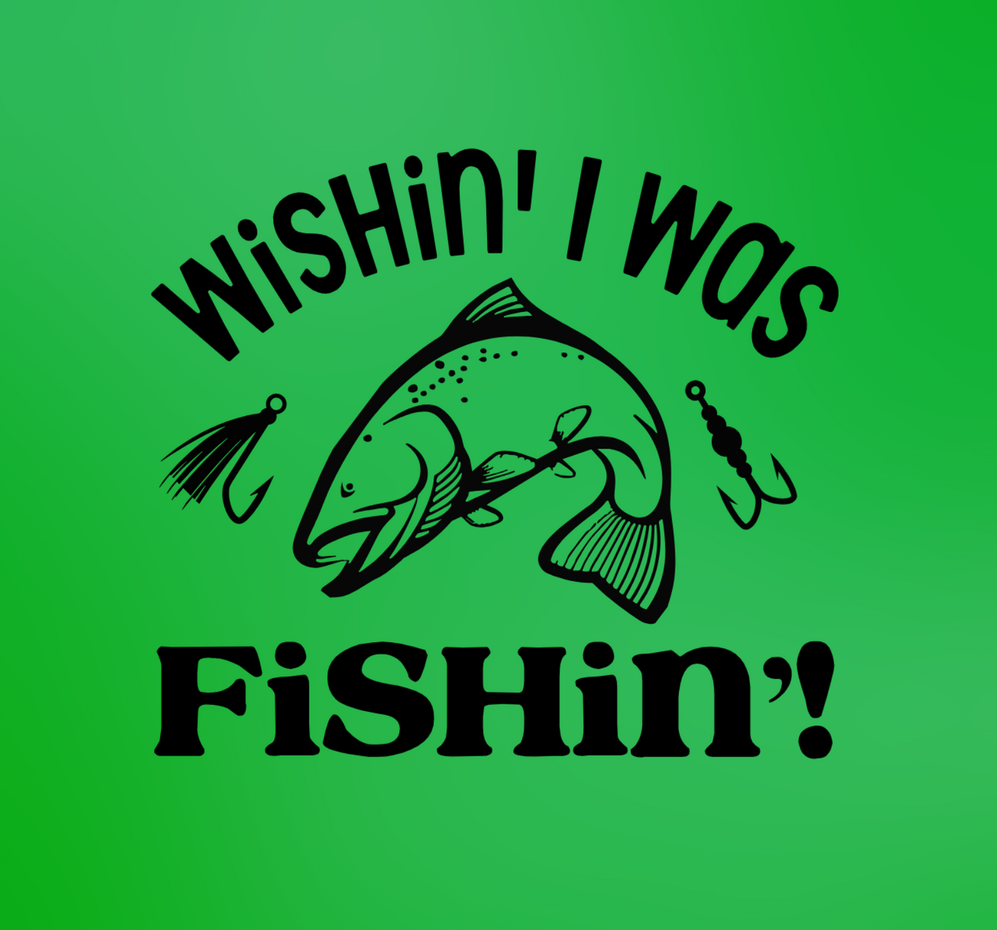Wishin' I Was Fishin' Vinyl Decal