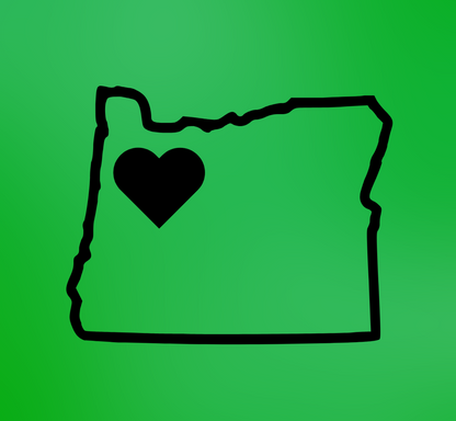 Oregon Heart Vinyl Decal