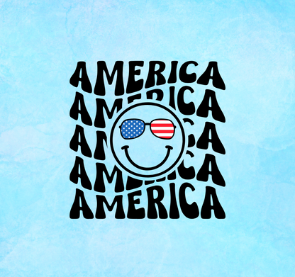 Retro America Smiley Face Vinyl Decal