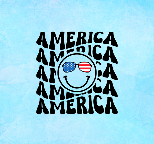 Retro America Smiley Face Vinyl Decal